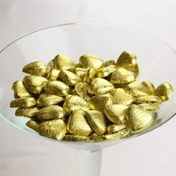 Gold Foiled Dark Chocolate Hearts (1kg)