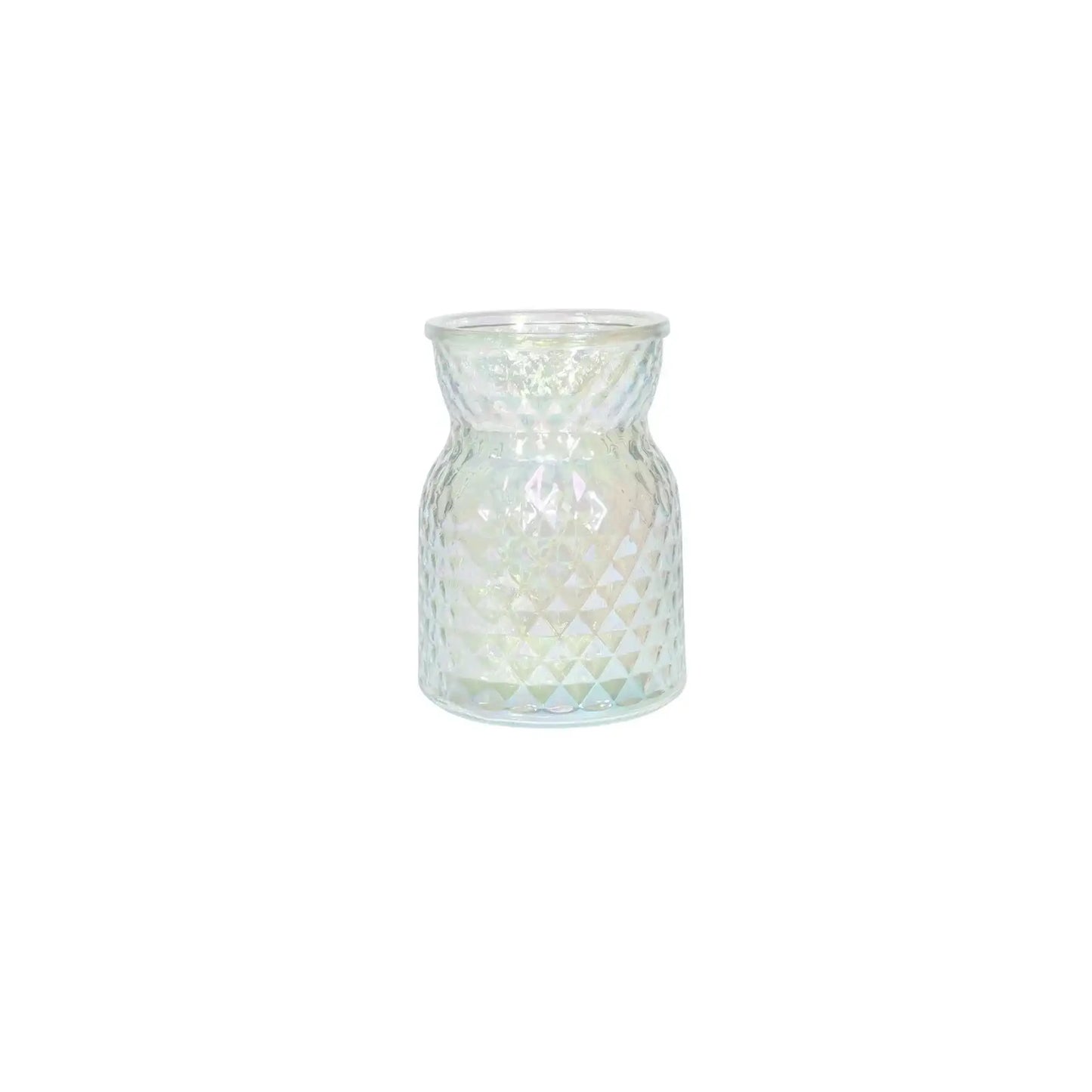 Meadow Flower Vase with Diamond Embossed Pattern and Iridescent Finish (13.5cm)