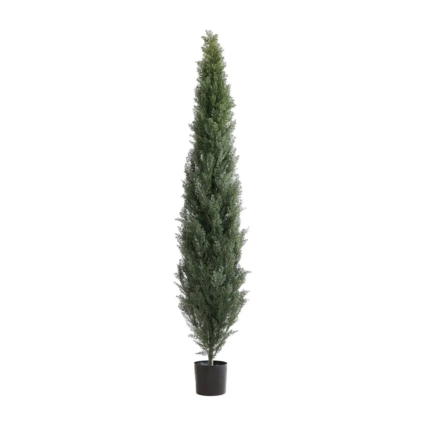 Tall artificial cypress tree in black pot, home décor accent plant