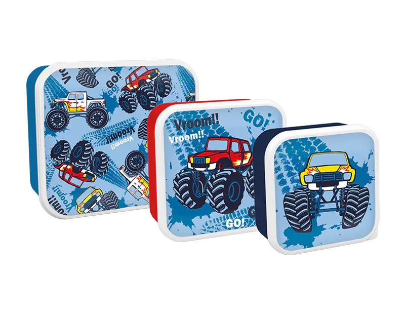 Pack of 3 Boys Printed Food Boxes