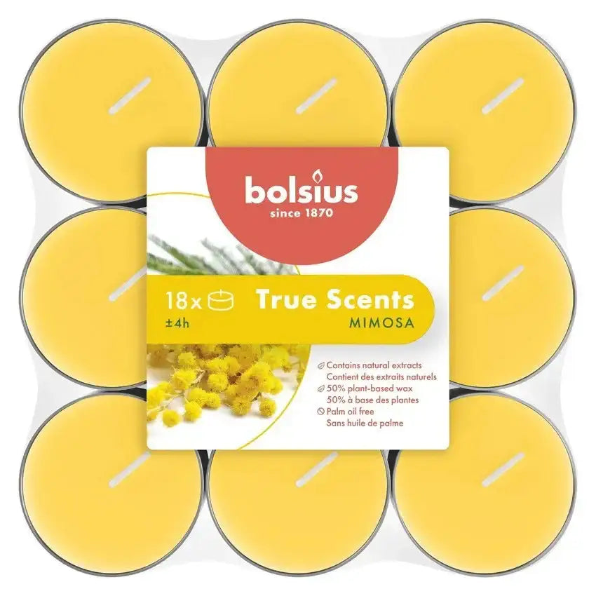 Bolsius True Scent Tealights - Mimosa (18 pack) - Bristow Direct