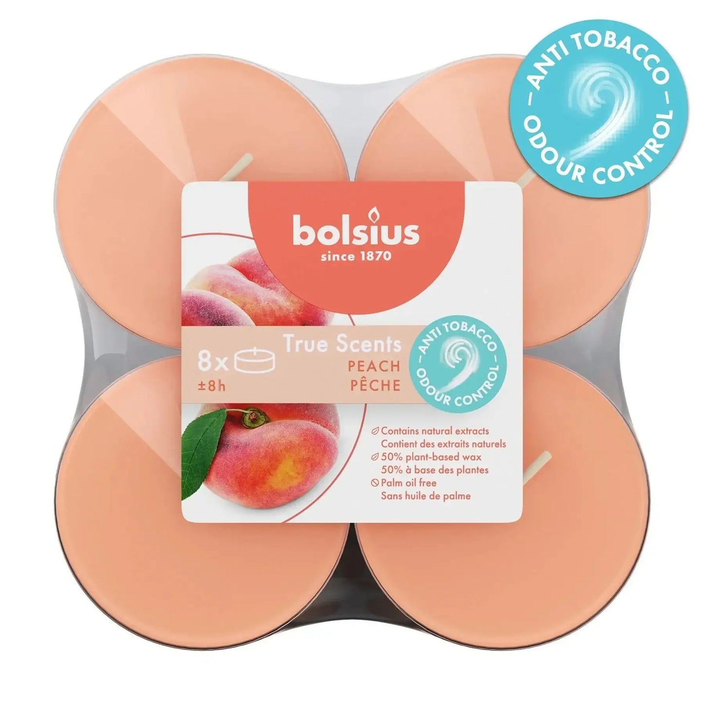 Bolsius True Scents Fragrance Clear Cup Maxi Tealights- Apple Cinnamon - Bristow Direct