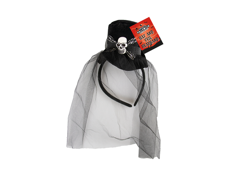 Halloween Top Hat & Veil Headband
