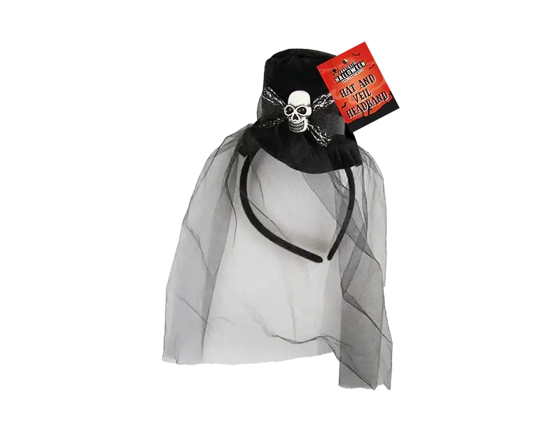 Halloween Top Hat and Veil Headband