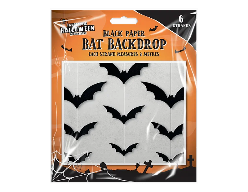 Black Paper Bat Backdrop (2m)