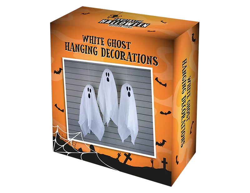 Halloween White Hanging Ghost Decorations (3 Pack)