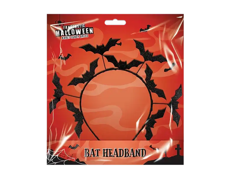 Black Glitter Bat Headband