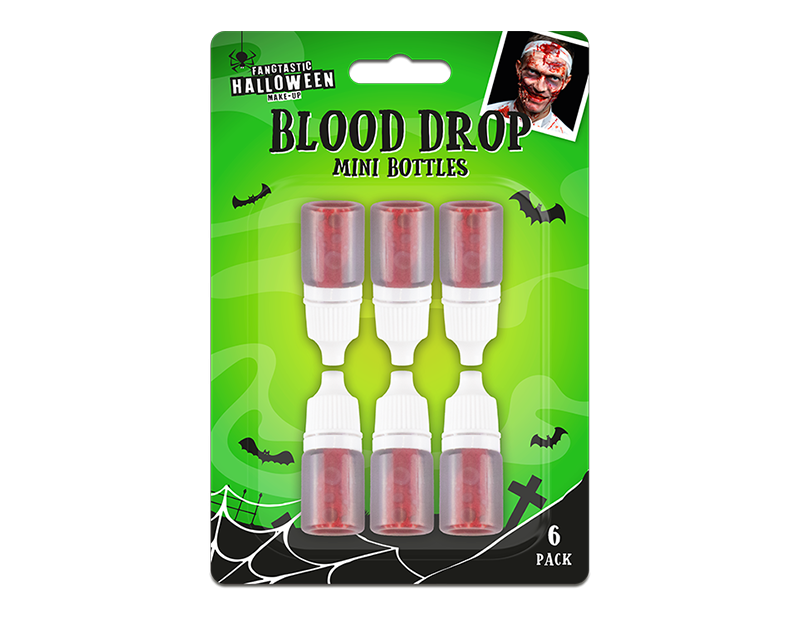 Halloween Blood Drop Mini Bottles (6 Pack)