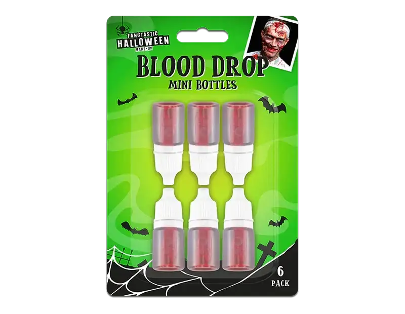 Halloween Blood Drop Mini Bottles (6 Pack)