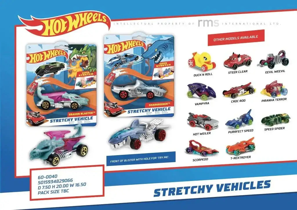 Hot Wheels Stretchy Car Toy (Assorted) - Bristow Direct