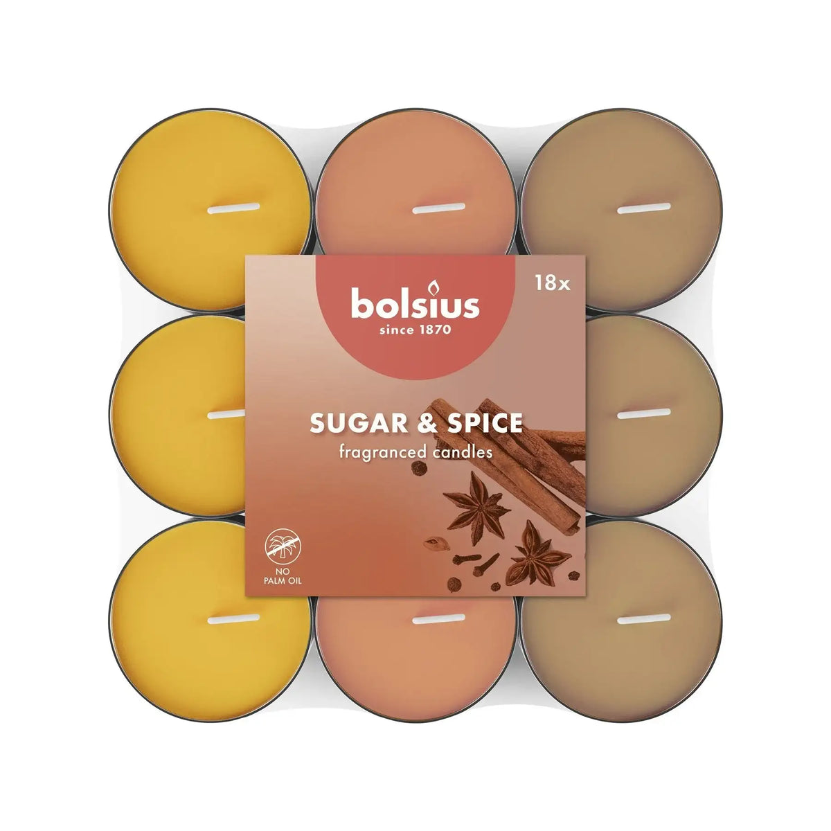 Sugar and Spice Multi Colour Fragrance Tealights ( Pack of 18)