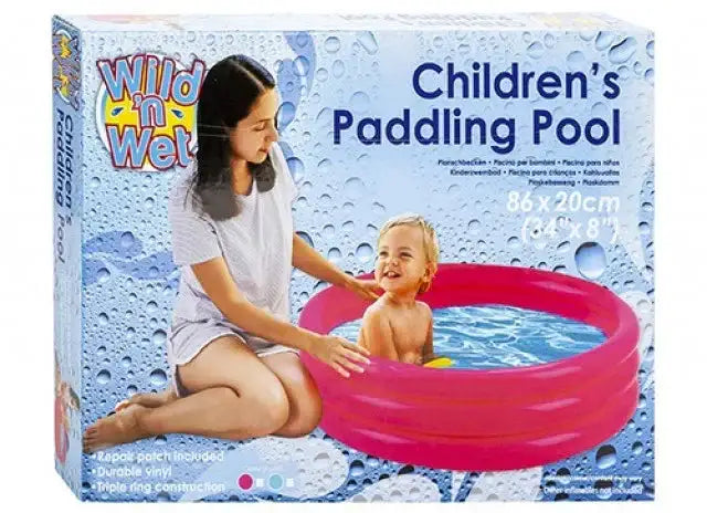 3 Ring Turquoise Paddling Pool (34 Inch x 8 Inch)