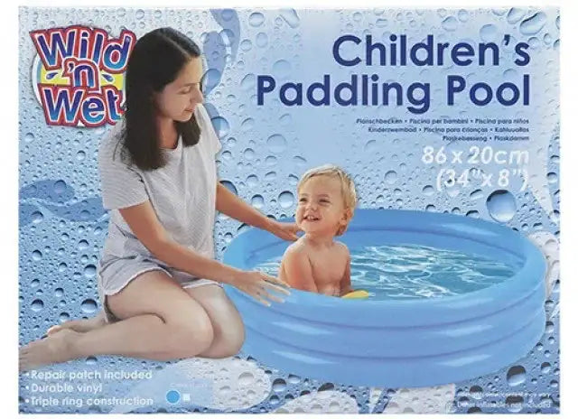 3 Ring Blue Paddling Pool (34 Inch x 8 Inch)