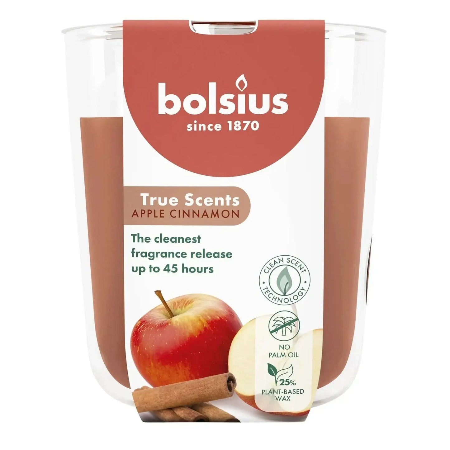 Bolsius True Scents Fragrance Large Candle Glass - Apple Cinnamon - Bristow Direct