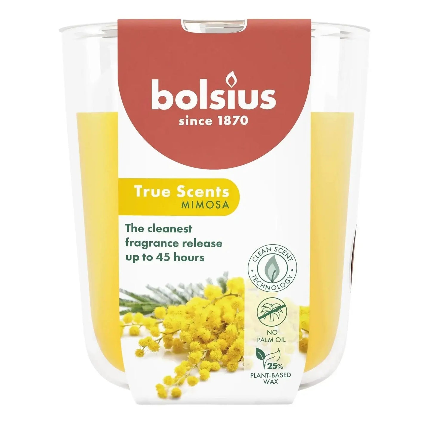 Bolsius True Scents Fragrance Large Candle Glass- Mimosa - Bristow Direct