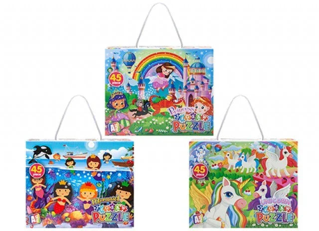 Assorted 45 Piece Puzzles (Princess Mermaid and Unicorn)