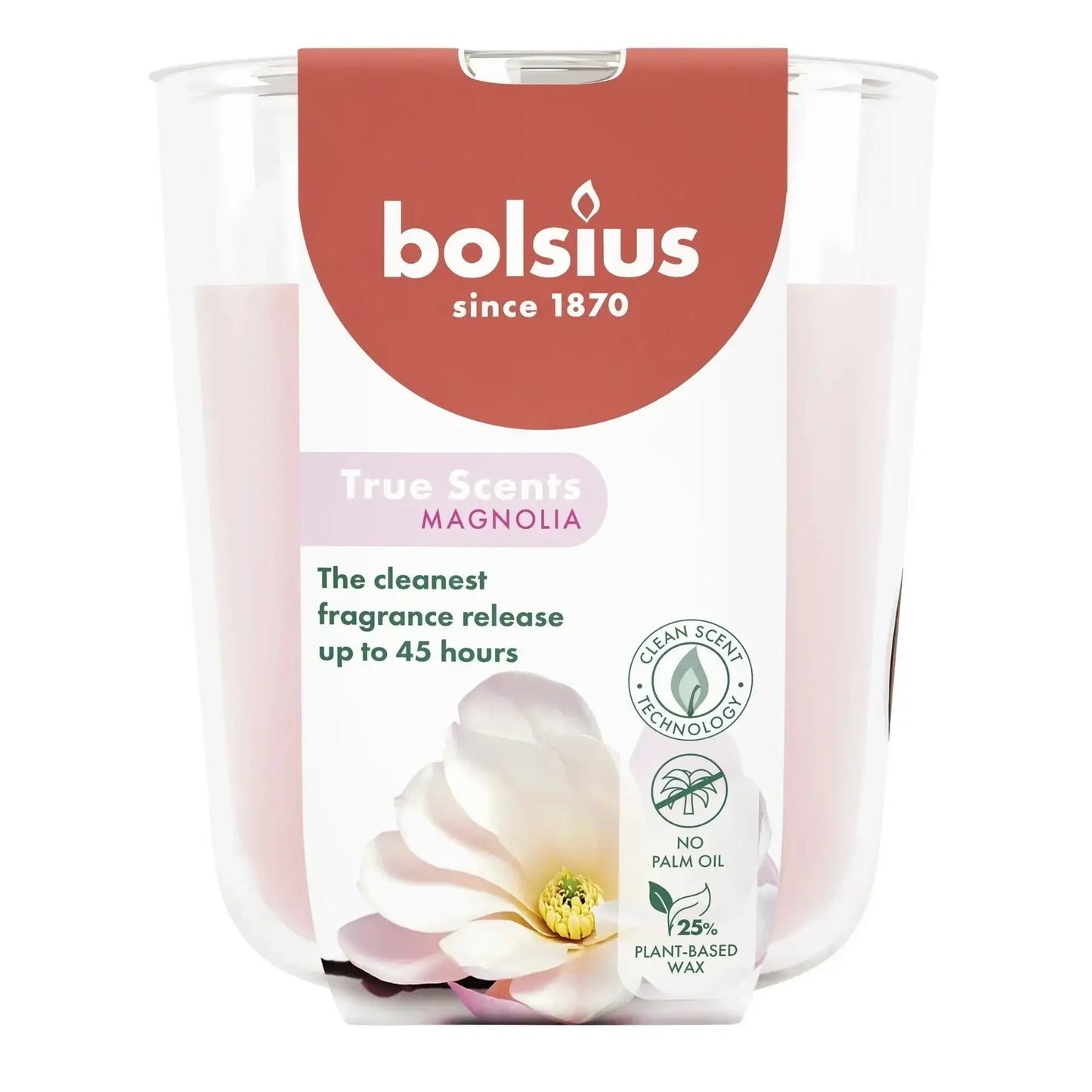 Bolsius True Scents Fragrance Large Candle Glass- Magnolia - Bristow Direct