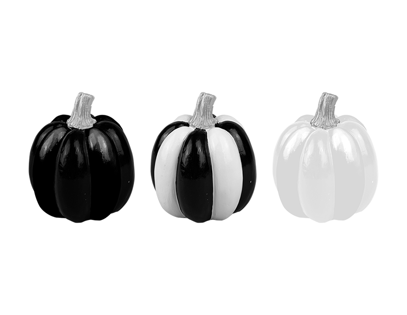 Assorted Halloween Monochrome Pumpkin Decoration (9cm)