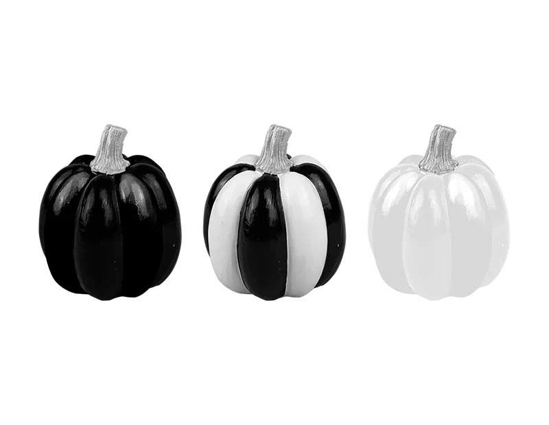 Assorted Halloween Monochrome Pumpkin Decoration (9cm)