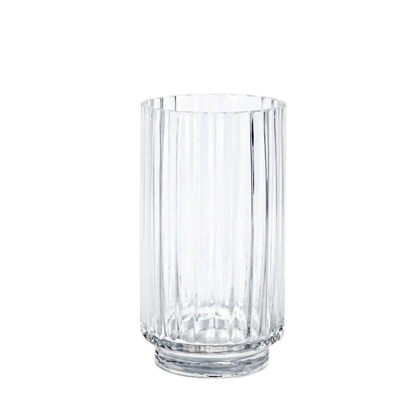 Clear Rochelle Fluted Cylinder Glass Vase (21cm)