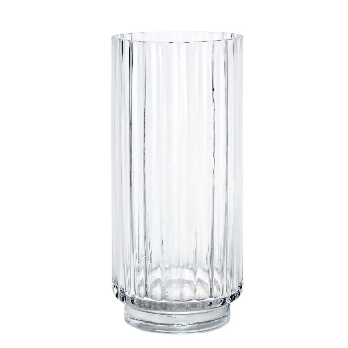 Clear Rochelle Fluted Cylinder Glass Vase (27cm)