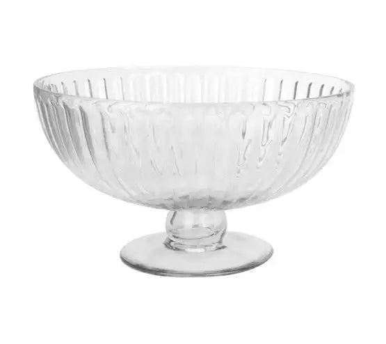 Clear Rochelle Round Stemmed Glass Bowl (16cm)