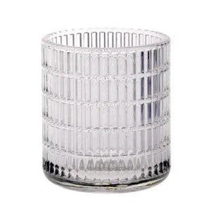 Clear Nancy Textured Glass Tealight Holder (9cm)Â