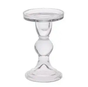 Clear Zara Pillar Glass Candle Holder (12cm)