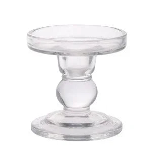 Clear Zara Pillar Glass Candle Holder (8.7cm)
