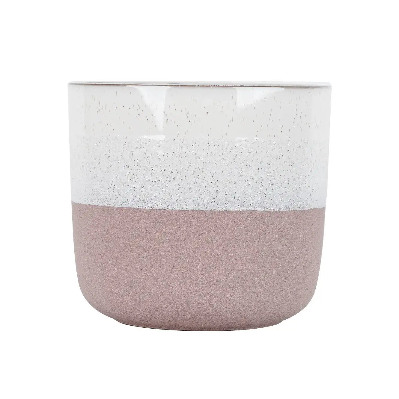 Hortus Pink and White Bordeaux Stoneware Pot (22.5cm H x 24.5cm Dia)
