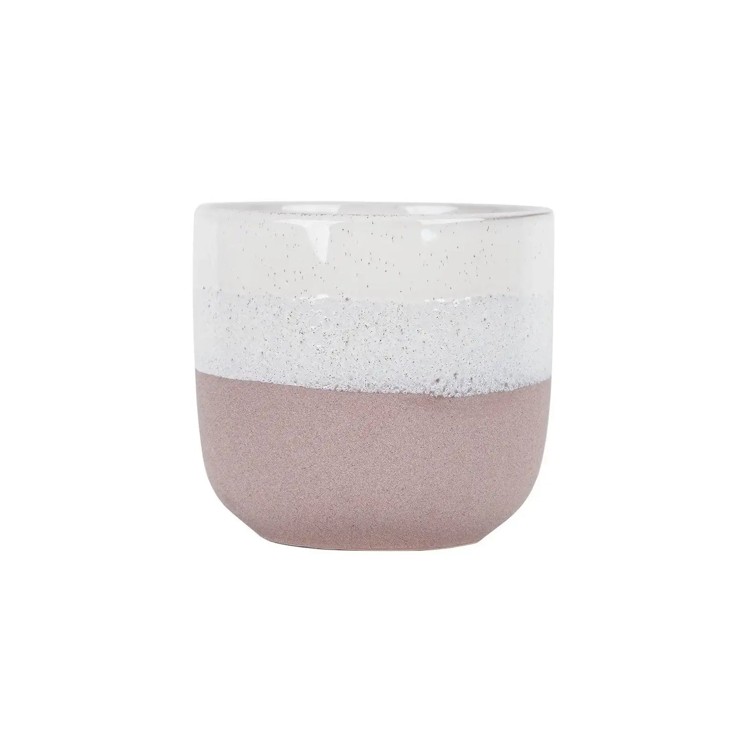 Hortus Pink and White Bordeaux Stoneware Pot (20cm H x 22cm Dia)