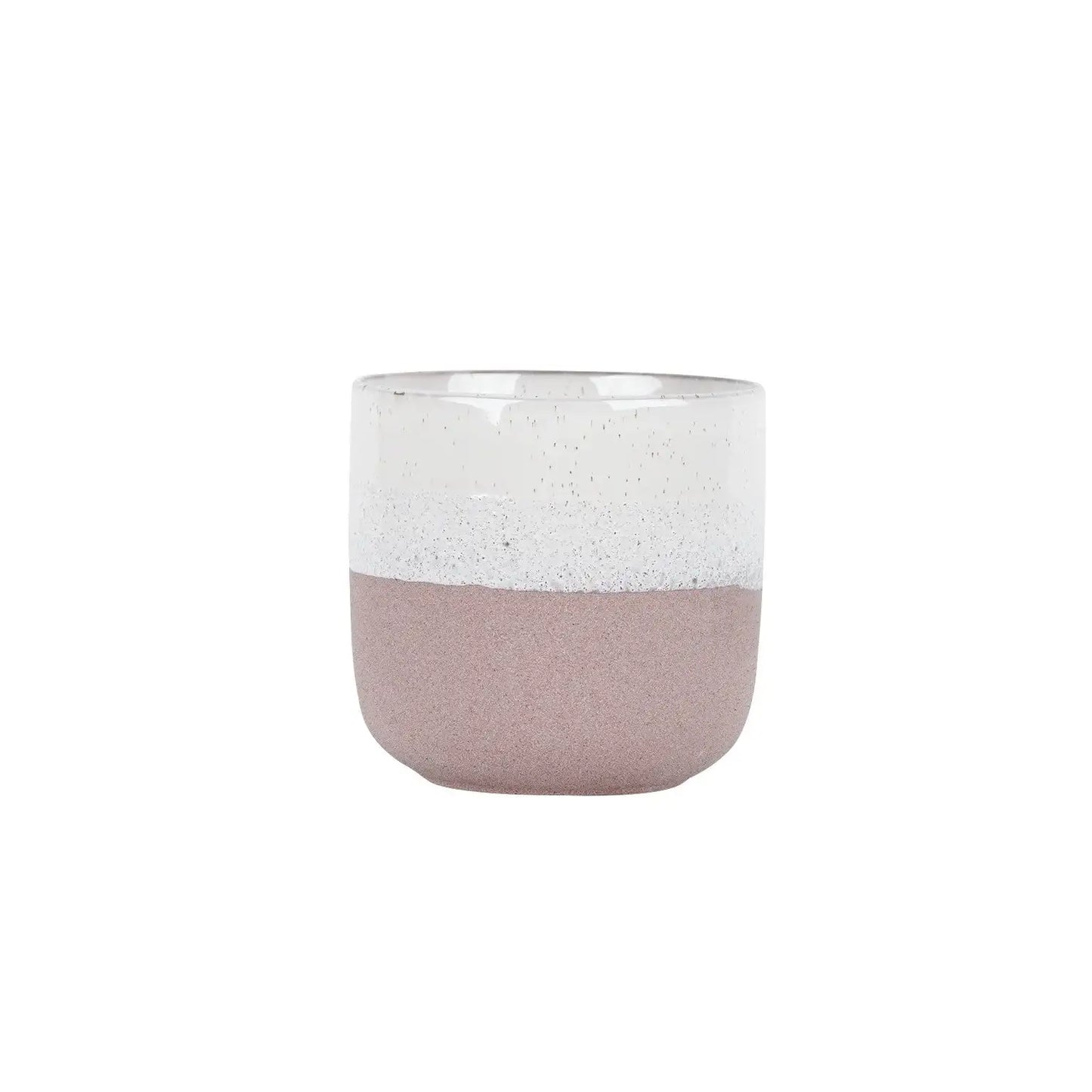 Hortus Pink and White Bordeaux Stoneware Pot (16cm H x 17cm Dia)