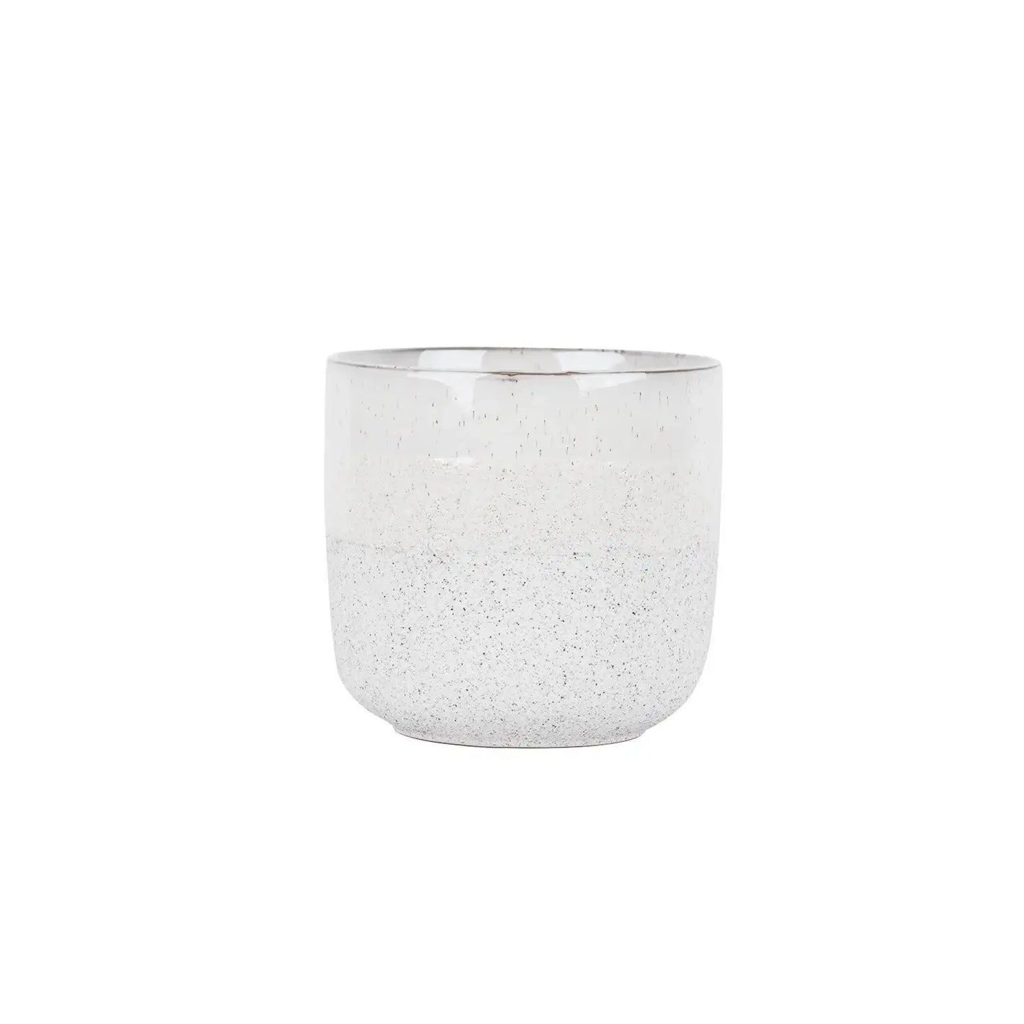 Hortus White Bordeaux Stoneware Pot (16cm H x 17cm Dia)