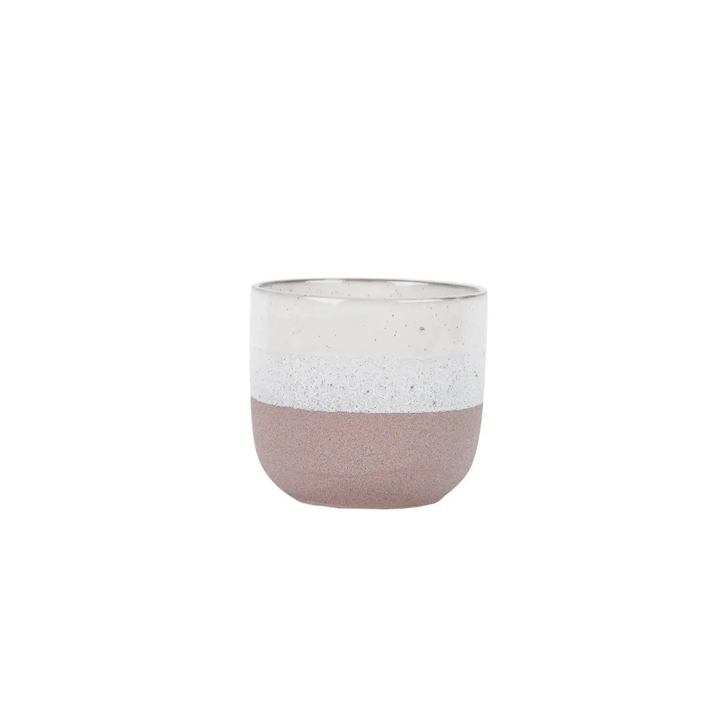 Hortus Pink and White Bordeaux Stoneware Pot (13cm H x 14cm Dia)