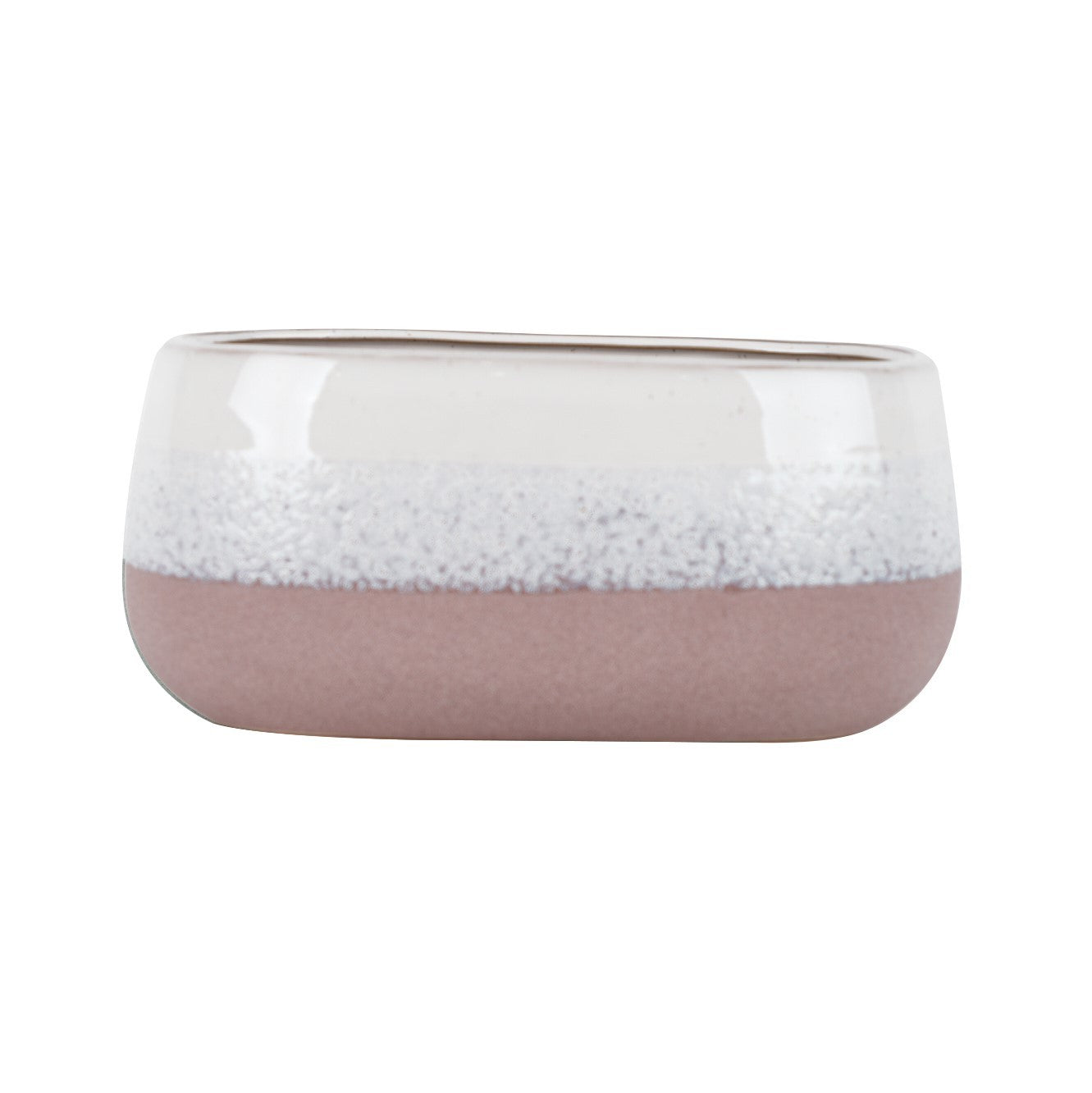 Hortus Pink & White Bordeaux Stoneware Pot (13cm H x 26cm Dia)