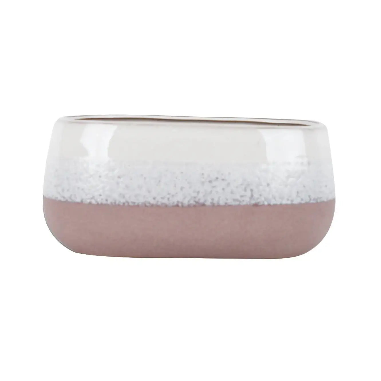 Hortus Pink and White Bordeaux Stoneware Pot (13cm H x 26cm Dia)
