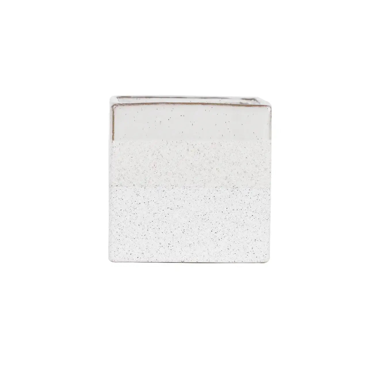 Hortus White Bordeaux Stoneware Cube (16cm H x 16.5cm W)