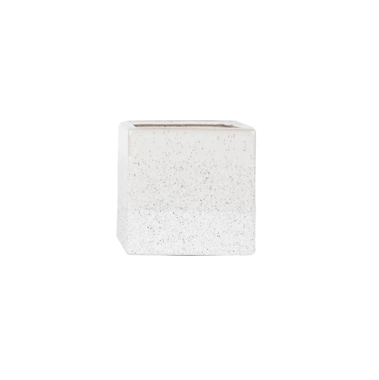 Hortus White Bordeaux Stoneware Cube (12.5cm H x 12.5cm W)