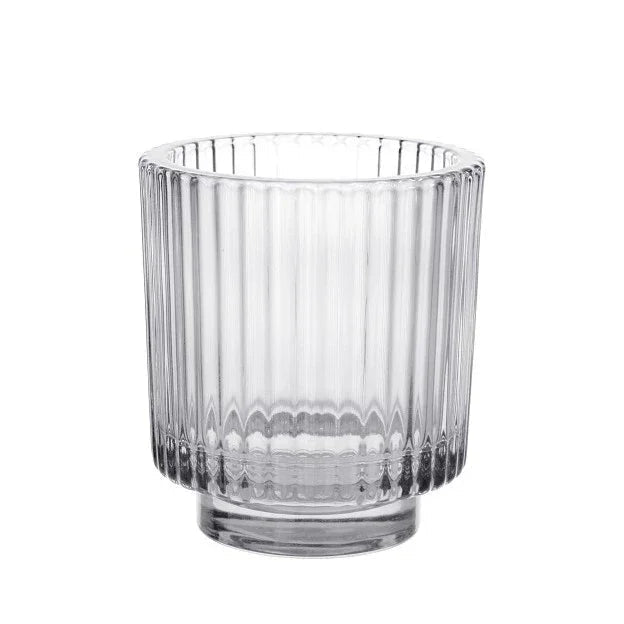Clear Margot Stepped Glass Tealight Holder (10cm)