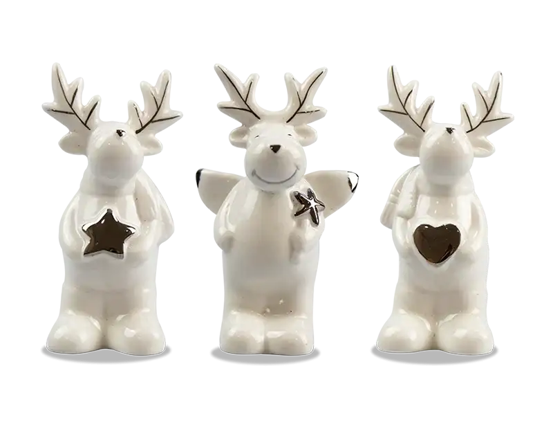 Ceramic Reindeer Ornament (Assorted)