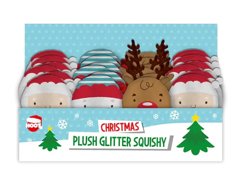 Christmas Plush Glitter Squishies (Assorted)