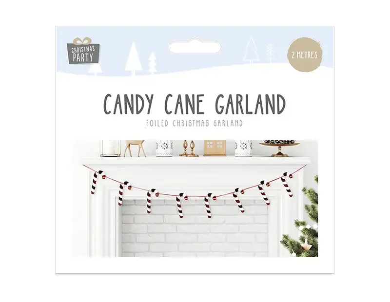 Foiled Candy Cane Garland (2m)