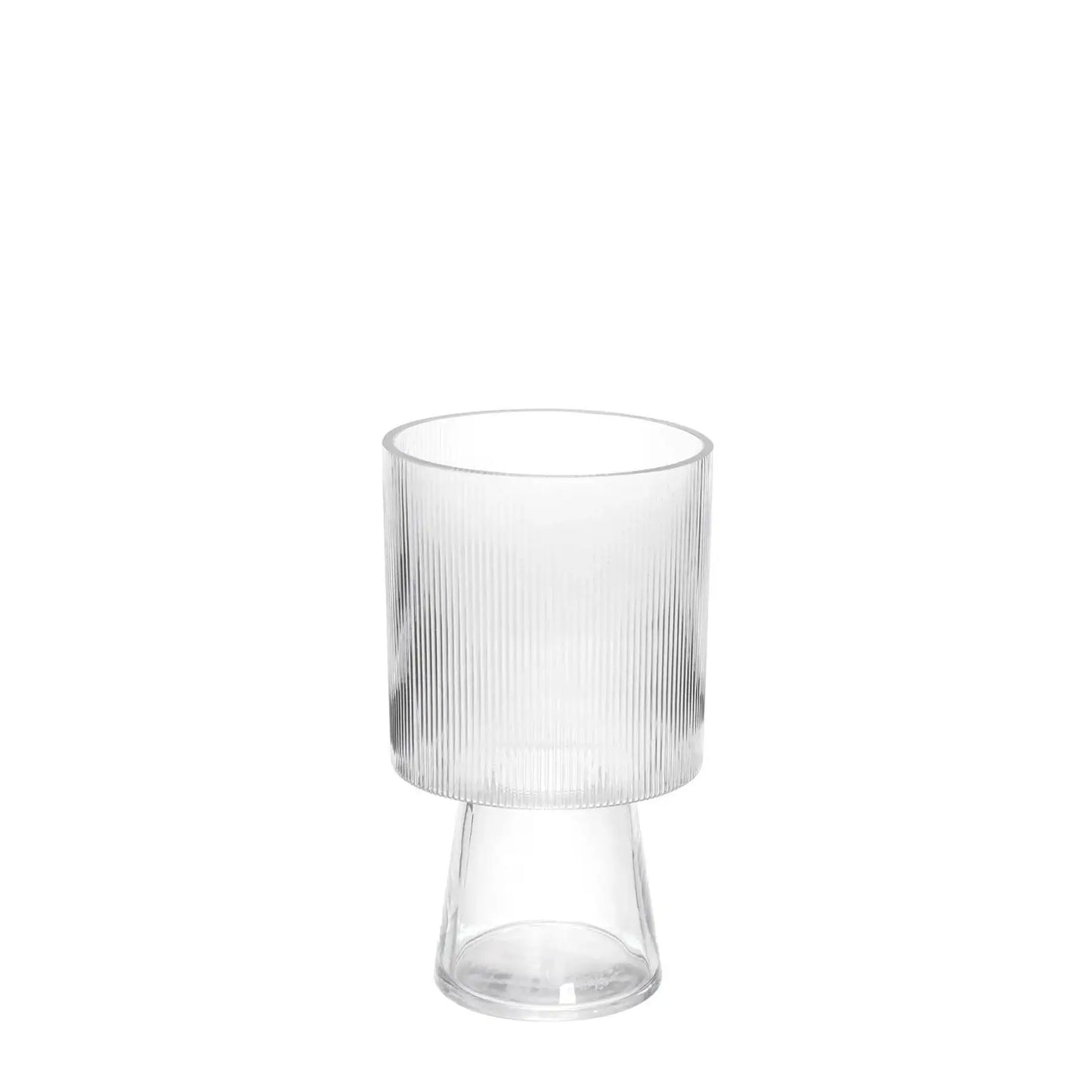 Clear Raised Ribbed Vase (25cm)