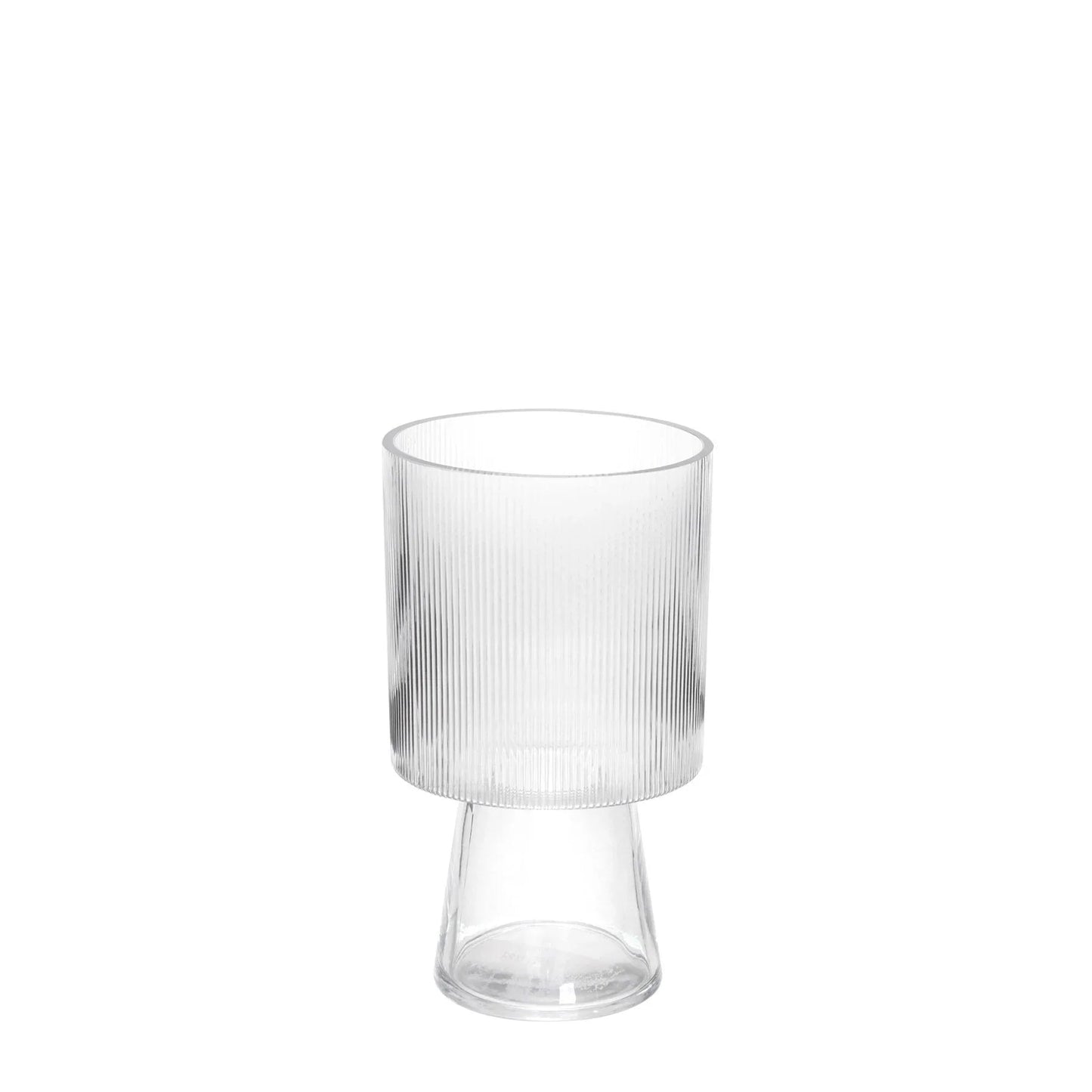 Clear Raised Ribbed Vase (25cm)