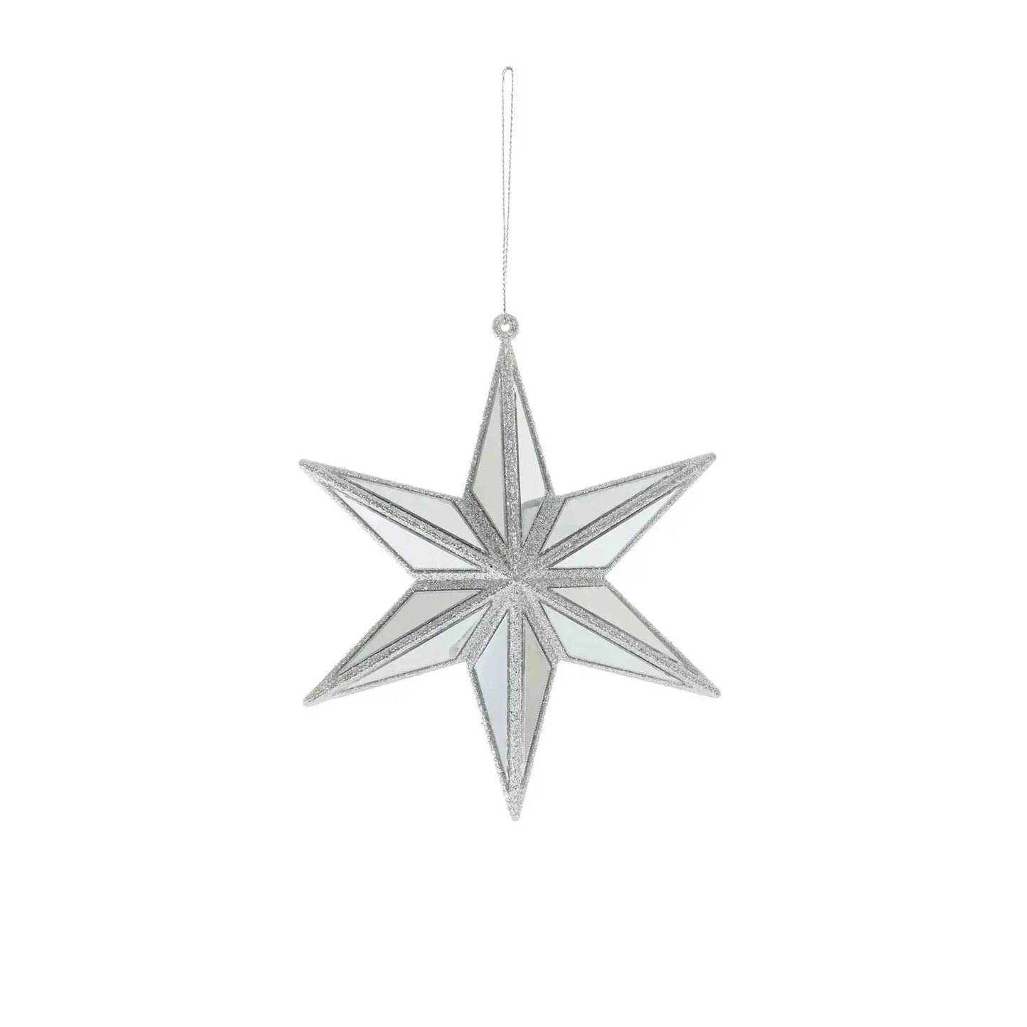 Mirror Star Hanging Decoration - Silver (12cm)