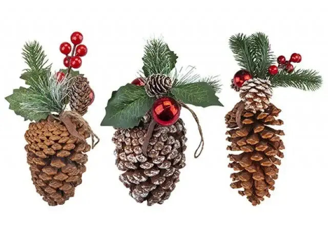 Hanging Pine Cone Decoration (Assorted)
