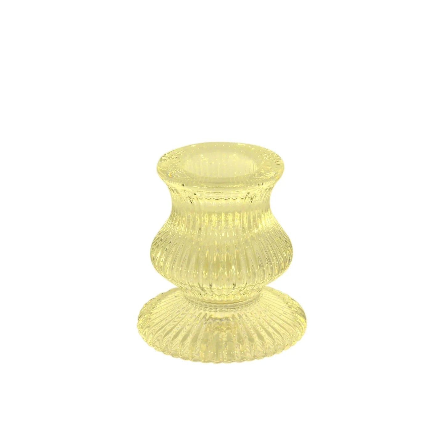 Yellow Eliza Glass Taper Candle Holder (6cm)