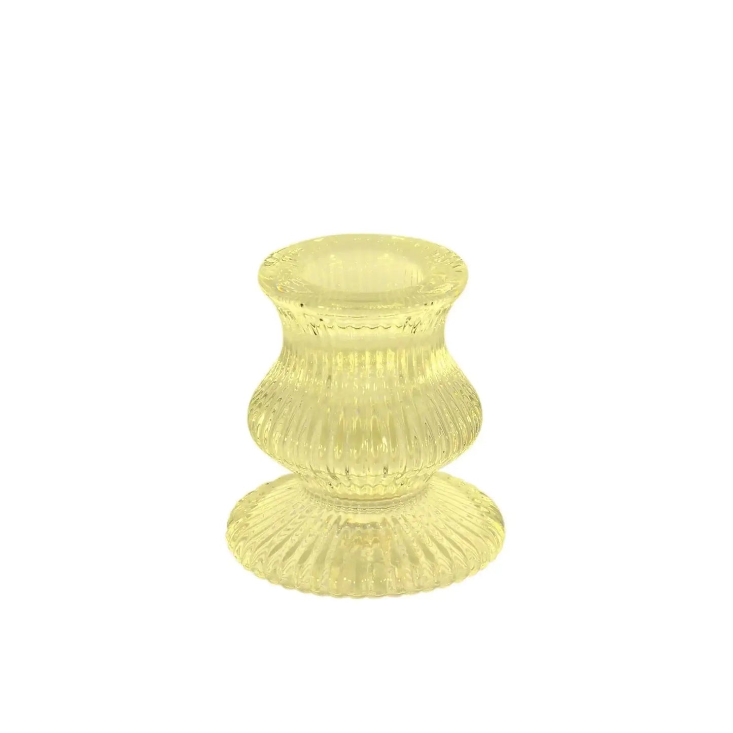 Yellow Eliza Glass Taper Candle Holder (6cm)