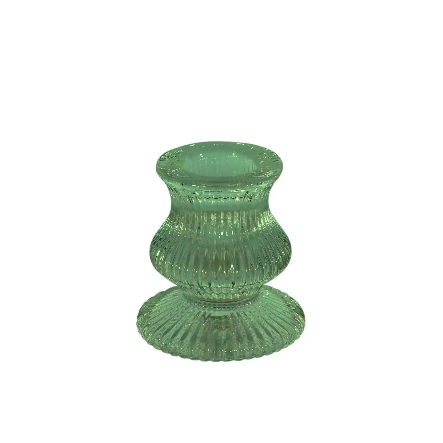 Green Eliza Glass Taper Candle Holder (6cm)