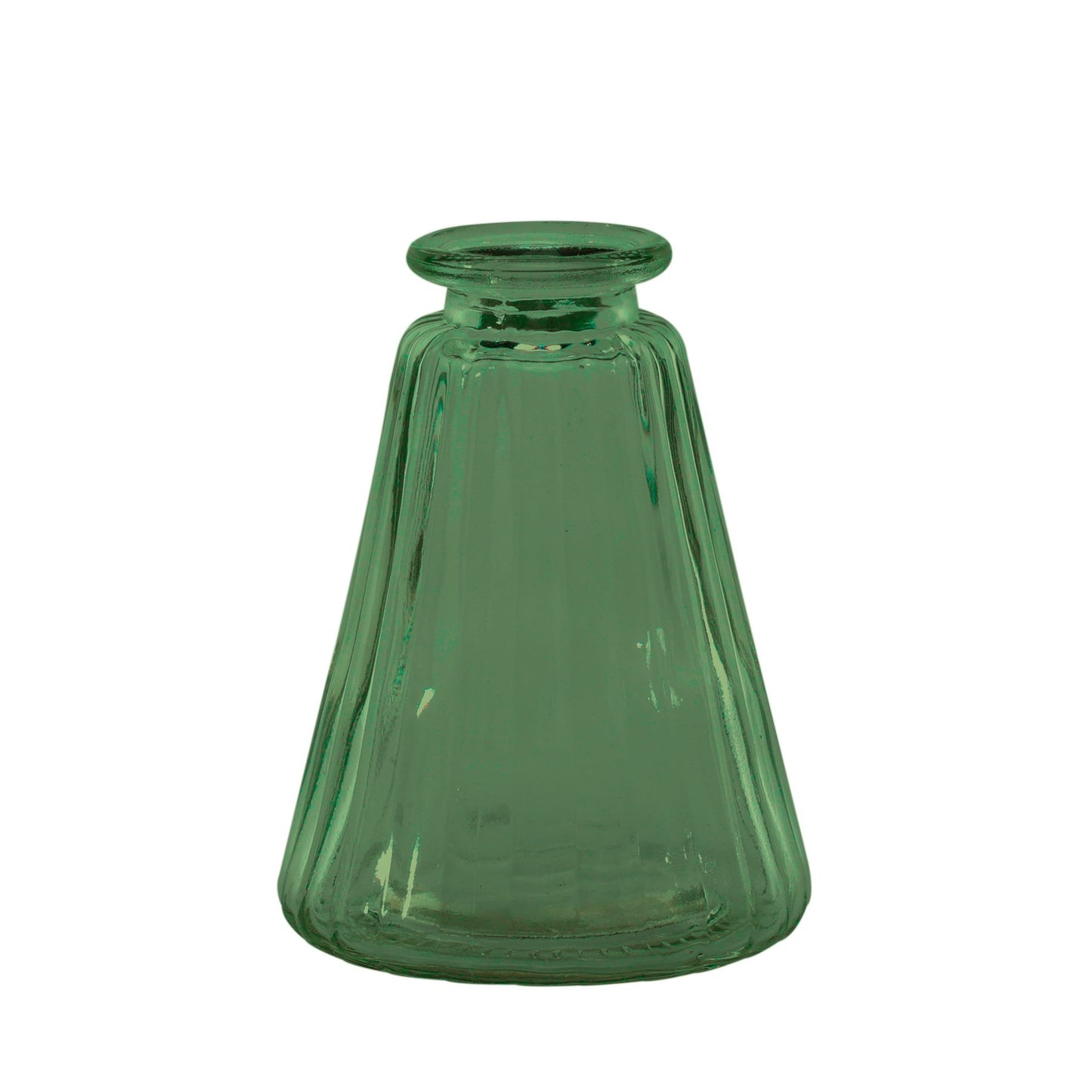 Green Pyramid Glass Bottle Vase (10cm)